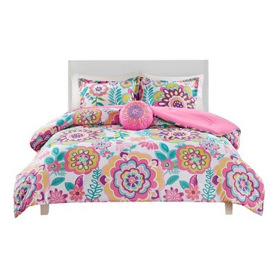 Gracie Mills Icarus Floral Medallion Comforter Set - Full/Queen - Pink