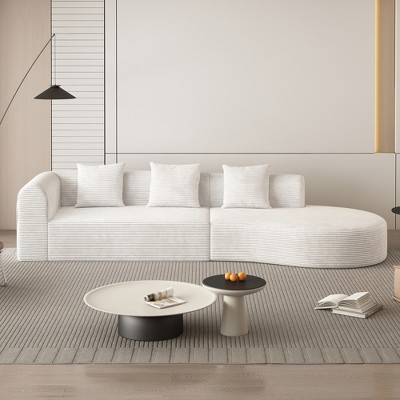 VASIP 123" Extra Large Deep Modular Cloud Sofa ,4-Seat Soft Corduroy Cloud Style, Can Sit or Lie Down,for Living Room,No Assembly Required,Green