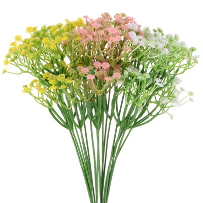 Unique Bargains Plastic Real Touch Faux Handmade Artificial Baby's Breath 11.4" 18 Pcs