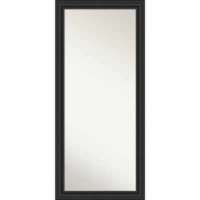 30" x 66" Non-Beveled Shipwreck Black Full Length Floor Leaner Mirror - Amanti Art: Polystyrene Frame, Wall Mountable