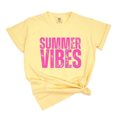 Simply Sage Market Summer Vibes Block Distressed Garment Dyed Tee