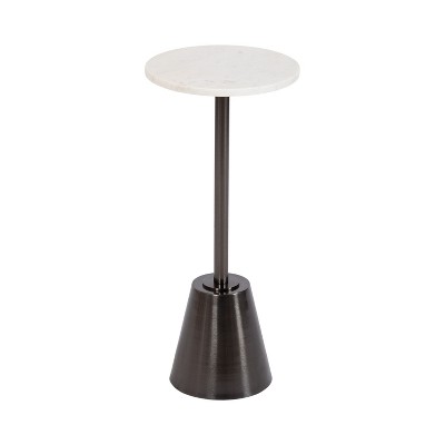 Kate and Laurel Tira Round Drink Table, 10x10x22, Pewter