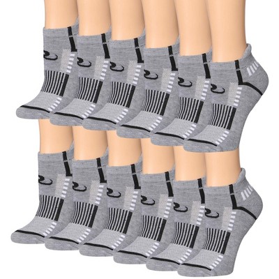 Tipi Toe Women's 12-Pairs Running & Athletic Graphite Pulse Pack Performance Low Cut Socks
