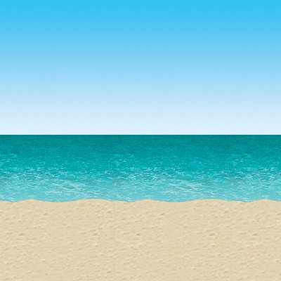 Beistle Ocean & Beach Backdrop, 4' x 30', (1/Pkg) Multicolored