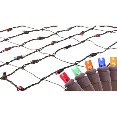 Northlight Net Style LED Tree Trunk Wrap Christmas Lights - 2' x 8' - Multi-color - Brown Wire