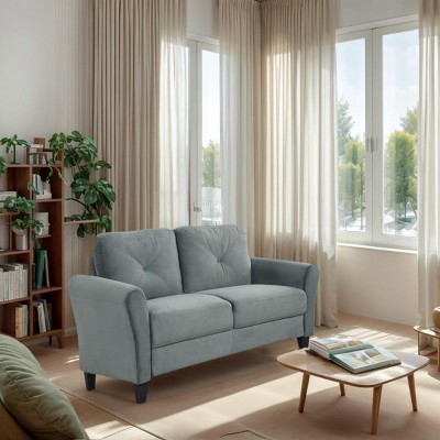 INFURNIC Sofas Comfortable Sectional Couch Velvet Upholstery Modular Design Detachable Cushions for Living Room, Grey, 54.3"*29.1"*34.4"