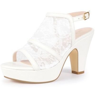 BLISSFUL STEP Women's Open Toe Platform Ankle Strap Heeled Sandals