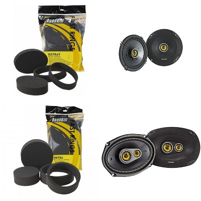 Kicker CSC 6.5" & 6x9" 3-Way Coaxial with RKFR Foam Fast Ring Speaker Enhancement Kit