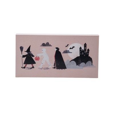 Transpac MDF Light Up Halloween Tabletop Signs Multicolor Battery Operated Indoor Decor for Festive Celebrations