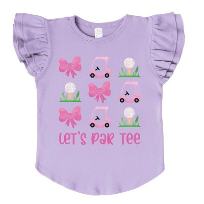 The Juniper Shop Let's Par Tee Coquette Toddler Flutter Sleeve Tee