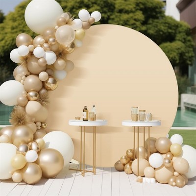 Arch Backdrop Cover Round, Champagne Wedding Circle Arch Stand Cover Multipurpose Photography Background Decoration