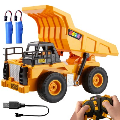 Joyfy Remote Control Dump Truck Toys, 2.4Ghz RC Truck Toy with Light, Construction Toys for Boys 3-5 4-7 8-12 Year Old Kids, Christmas Birthday Gift