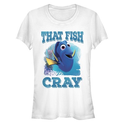 Juniors Womens Finding Dory Cray Cray Fish T-Shirt