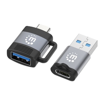 Manhattan® 2-Piece USB-C® to USB-A and USB-A to USB-C® Adapter Set in Multicolored
