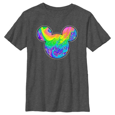 Boy's Mickey & Friends Paint Swirl Logo T-Shirt