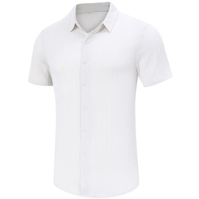 Men's Casual Button Down Shirts Relaxed Fit Short Sleeve Shirt Stylish Summer Beach Shirt