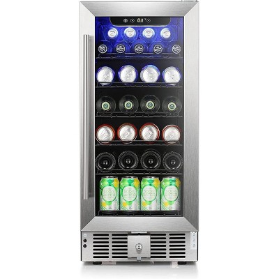 Kismile Mini Fridge 14.96 inchesW 56 Cans (12 oz.) Freestanding/Built-In Beverage Cooler with 17 Bottle Storage