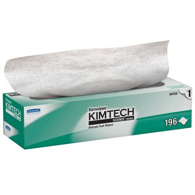 Kimtech Science Kimwipes Disposable Task Wipers 11-1/5 X 12-3/10 Inch 34133, 1 Pack, 196 Wipes
