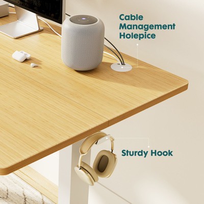 INFURNIC Desks Ergonomic Standing Desk, Height Adjustable Computer Desk with Control Panel, Yellow, 39"*28"*23"