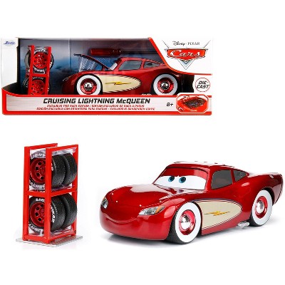 Cruising Lightning McQueen Red Metallic w/Extra Wheels Disney & Pixar "Hollywood Rides" Series Die Cast Model Car by Jada