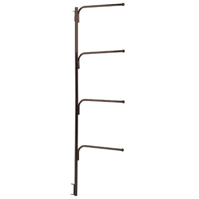 Household Essentials Hinge-It Clutterbuster Drying Bars: Over Door Hinge Towel & Clothes Rack, Heavy Duty Steel, Bronze