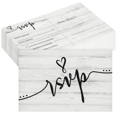 Sustainable Greetings 60 Pack RSVP Cards for Wedding, Postcards for Rehearsal Dinner, Bridal Shower (4x6 In)
