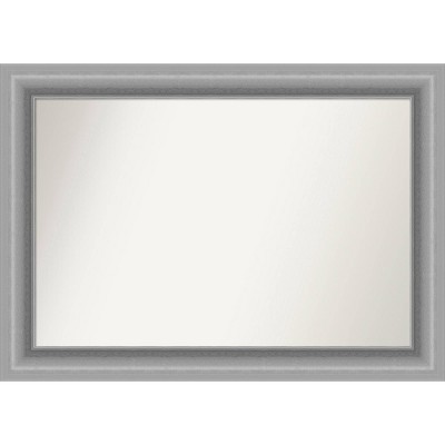42" x 30" Non-Beveled Peak Polished Nickel Wall Mirror - Amanti Art: Includes Mounting Hardware, Modern Style
