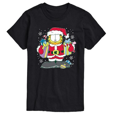 Men's - Garfield - Santa Garfield with Presents Christmas Short Sleeve Graphic T-Shirt