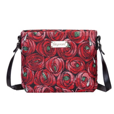 Signare USA Rennie Mackintosh Rose And Teardrop Red Crossbody Bag