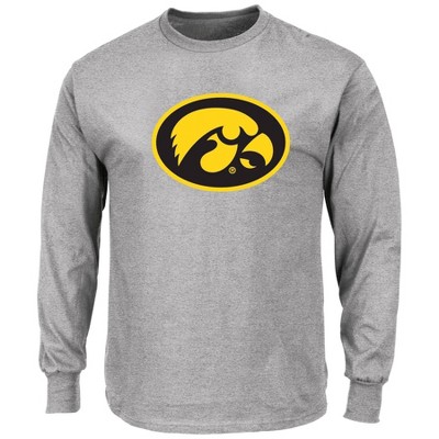 NCAA Iowa Hawkeyes Men's Big & Tall Long Sleeve Gray T-Shirt