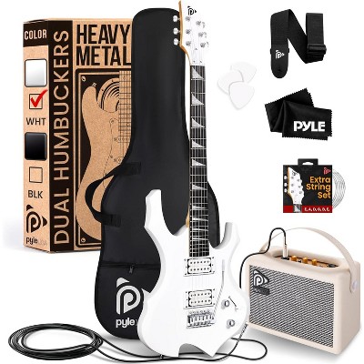6-String Electric Guitar Kit for Beginners with 10w Amplifier, Accessories, Matte White Finish