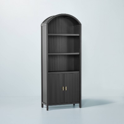 Grooved Wood Arch Bookcase Cabinet - Hearth & Hand™ with Magnolia