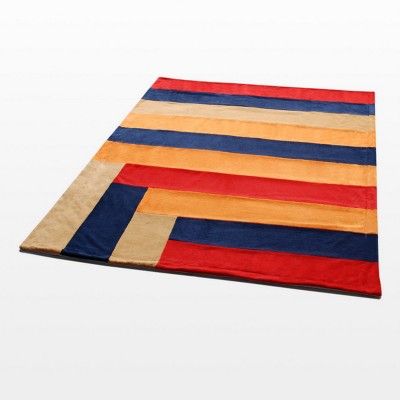 Slickblue Multi-Stripe Coral Fleece Throw, 59x78.7 inches, Warm & Comfortable for Bedroom & Living Room, 5 Color Options