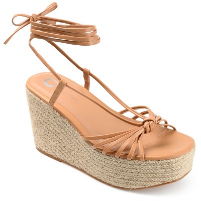 Journee Collection Womens Catalinn Tru Comfort Foam Espadrille Platform Sandals Tan 9.5