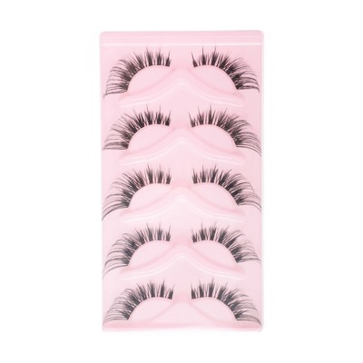 Unique Bargains Dense False Eyelashes B77 Black 5 Pair
