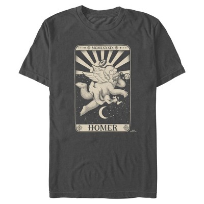 Mens The Simpsons Angel Homer Tarot Card T Shirt
