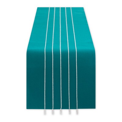 Design Imports Stripe Tassel Table Runner