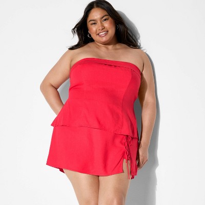Women's Foldover Linen Blend Tube Top - Wild Fable™