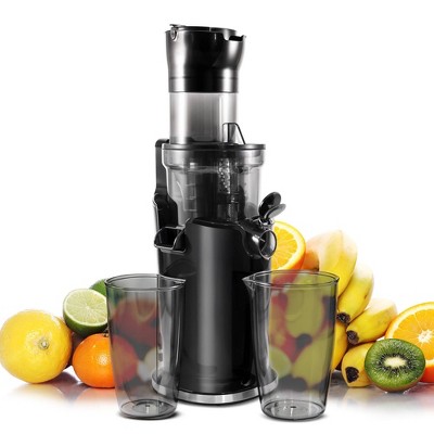 Elite Cuisine Big Mouth Whole Fruit Cold Press Slow Juicer - Black