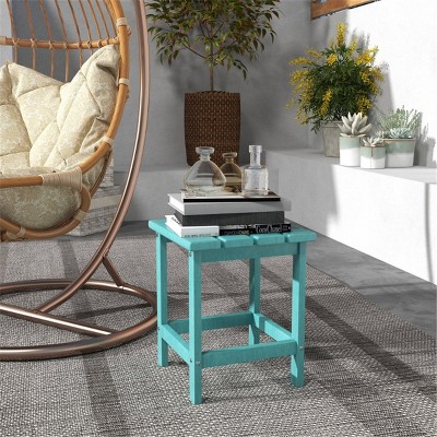 Syemin Patio End Tables, Modern Decorative Side Tables, Stylish Design for Patio, Living Room, Indoor and Outdoor Use, Blue, 15"*15"*18"