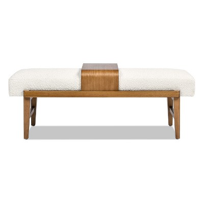 TiramisuBest Button Tufted Bed Bench - Upholstered with Arms & Solid Wood Legs, Black