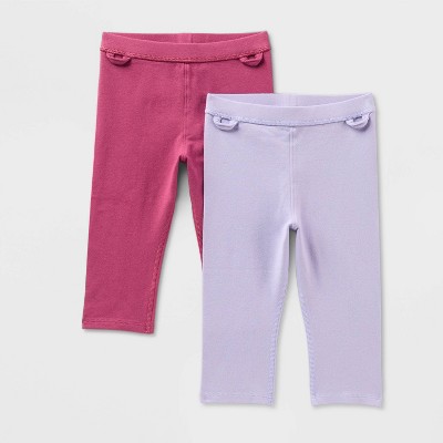 Toddler Girls' 2pk Adaptive Capri Leggings - Cat & Jack™ Pink/Purple