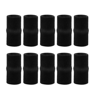 Unique Bargains Soft Breathable Relieving Pain Sports Finger Sleeves Supporters Black 10 Pcs
