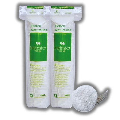 Intrinsics Natural Round Cotton Pads 2 inch | Perfect for Makeup Removal & Skincare - 100 pcs (PACK OF 2)