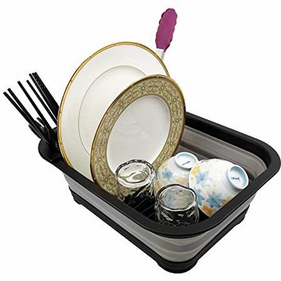 SAMMART 7.3L (1.9 Gallon) Collapsible Dish Drainer with Drainer Board