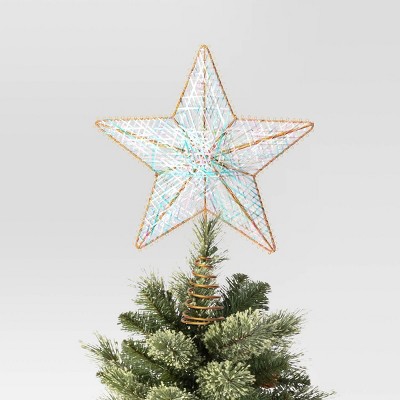 11" Unlit Gold Metal Iridescent Wrap 5 Point Star Double Sided Christmas Tree Topper - Wondershop™