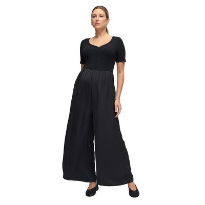 Ingrid + Isabel Maternity Mix Media Jumpsuit