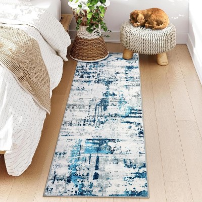 Coucheta Runner Area Rug Non-Slip Washable Ultra Thin Lightweight Foldable for Kitchen Hallway Bathroom Bedroom,Multi-Color & Size