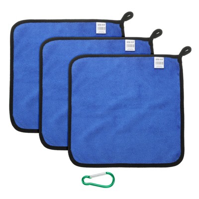 Unique Bargains Plush Microfiber Thickened Double Layer Fishing Cleaning Towel 3 Pcs