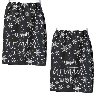 Decorative Towel 28.0 Inch Warm Winter Wishes Set/2 , Kitchen Towels (2PC)